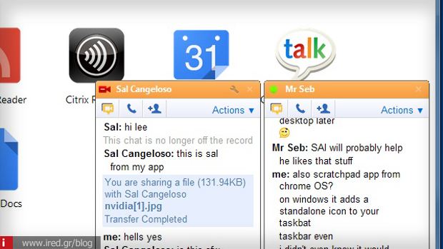 2 google talk messages