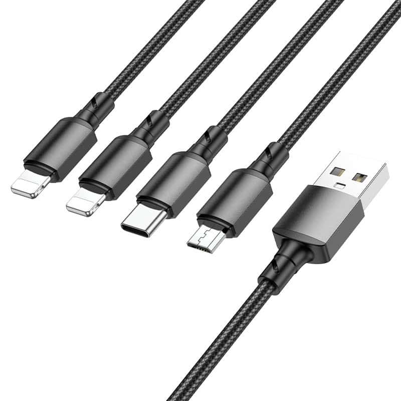 1052 BOROFONE BX72 4 IN 1 CHARGING CABLE 2 X LIGHTNING