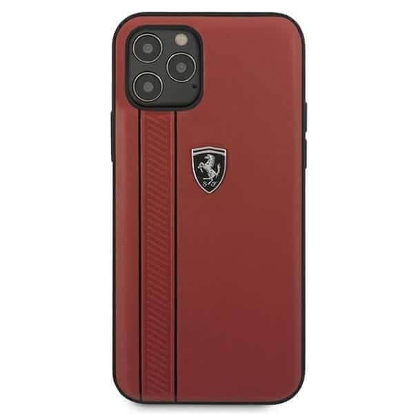 2998 FERRARI OFF TRACK HARD LEATHER CASE EMBOSSED STRIPES IPHONE 12 12 PRO