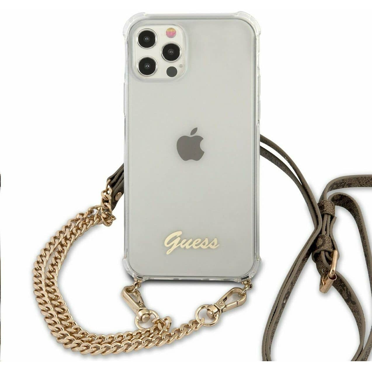 3297 GUESS SAFFIANO GOLD CHAIN CASE IPHONE 12 12 PRO