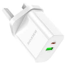 3557 BOROFONE BA55B CROWN DUAL PORT PD 20W QC3.0 SPEED CHARGER UK