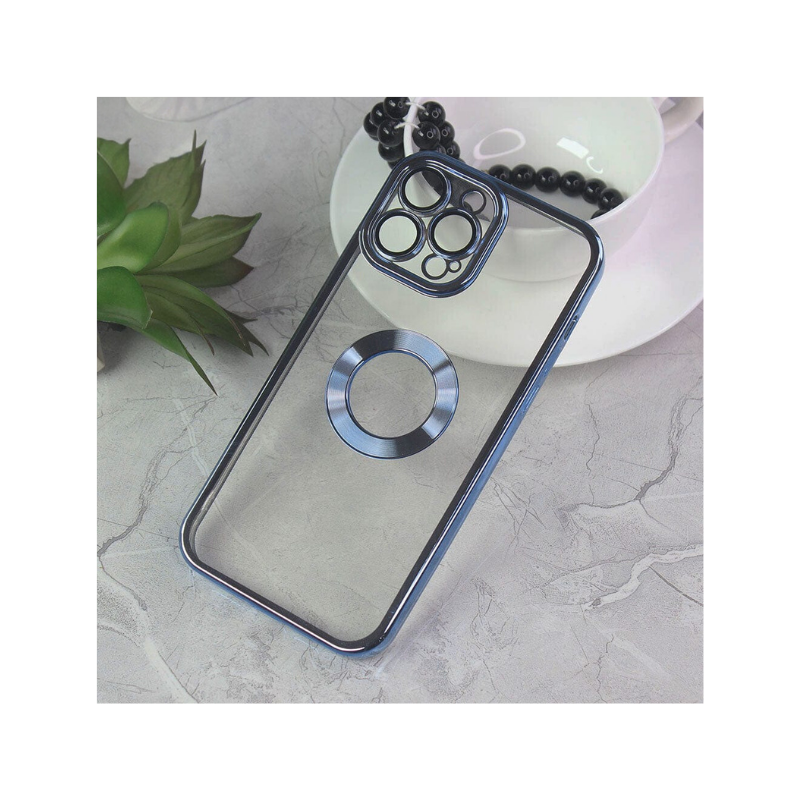 CHROME PLATED WITH LOGO HOLE CASE SHOPRANO IPHONE 12 PRO MAX BLUE